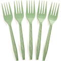 Solvya 10 Pieces Sage Green Plastic Forks 6.3 Inch Disposable Plastic Utensils Heavy Duty Flatware for Birthday Wedding Baby Shower Party, Picnic
