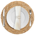 Solvya Round Woven Placemats 12 Inch Farmhouse Rustic Place Mats Natural Hand-Woven Water Hyacinth Table Mats for Home Wedding Dining Table Decor